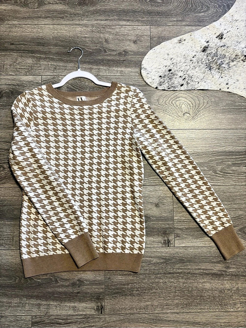 Worthington Houndstooth Crewneck Sweater Size Small